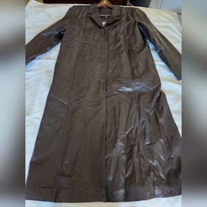 Centigrade Leather Long Black Buttery Leather Trenchcoat Sz L NEW!